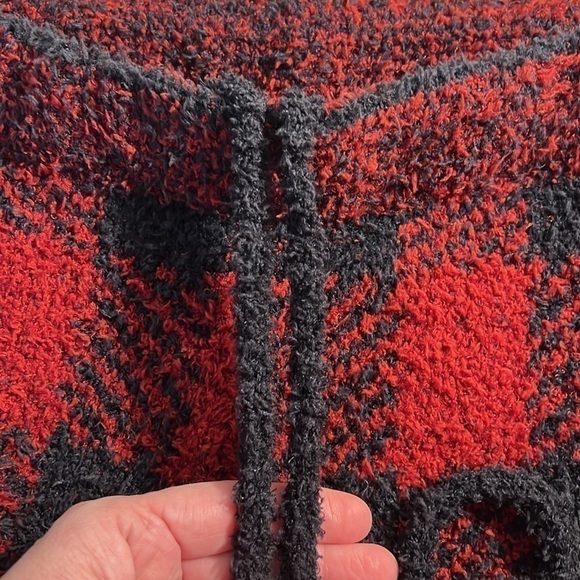 NWT SKIMS Cozy Knit Unisex Lounge Set - Brick Buffalo Check Oversized SET S/M - Picture 14 of 15